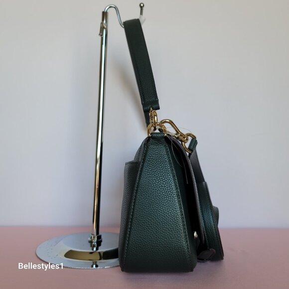 KATE SPADE Hudson Pebbled Leather Medium Flap Convertible Shoulder Bag-Northern⭐ - Picture 8 of 16